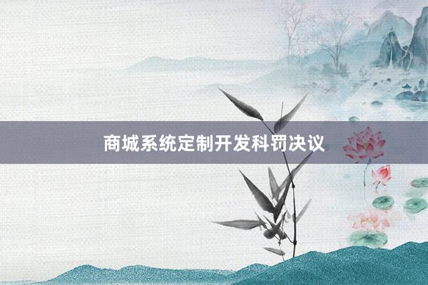 商城系统定制开发科罚决议